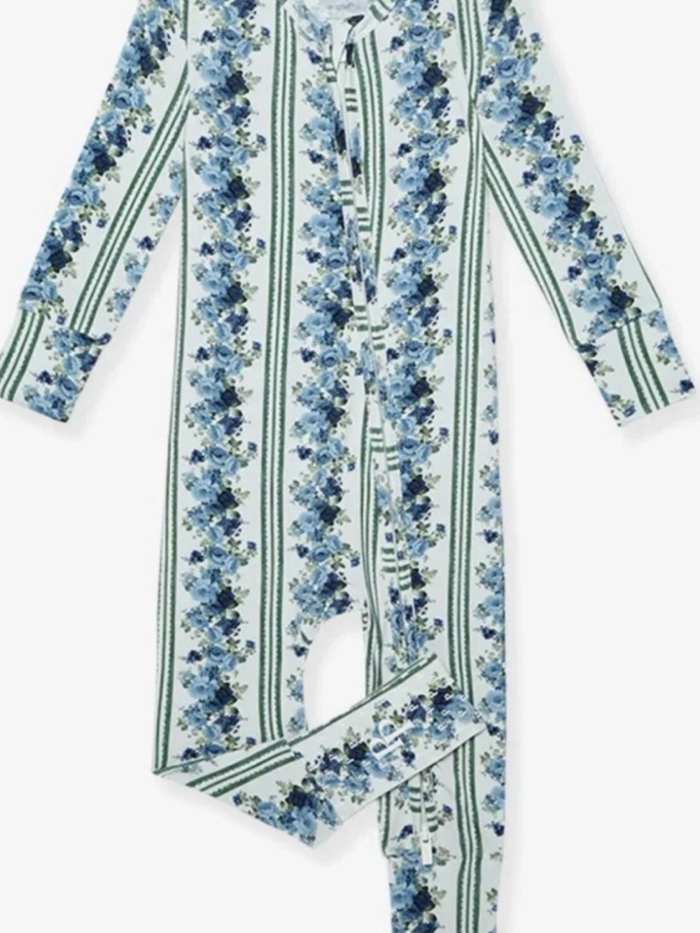 Posh peanut-Tricia-Blue vtg floral-Love shack fancy-Bamboo convertible romper 3T